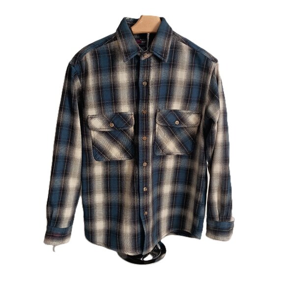 Five Brother Other - Five Brothers Heavy Weight Blue Black White Plaid Shacket Shirt Men’s Size M